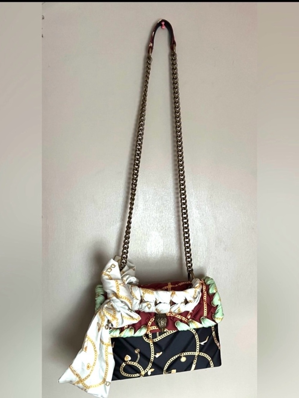 Kurt Geiger Kensington Quilted Nylon Scarf Handle Shoulder Satchel Bag NWT - Picture 2 of 9